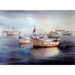 Shaima Umer, 15 x 11 Inch, Water Color on Paper, Seascape Painting, AC-SHA-053